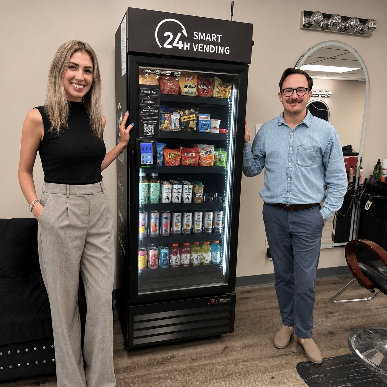 The new Sidecar smart vending machine installed at Margie Salon in Marietta, GA